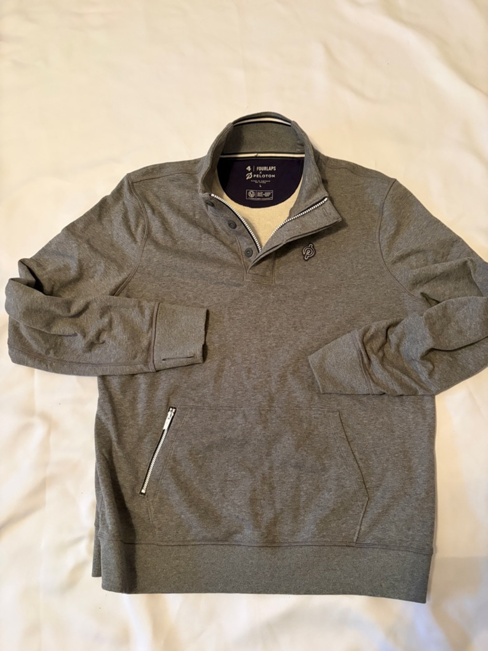 Peloton Men’s Heather Gray Quarter-Zip Pullover